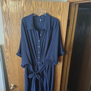 Ashley Stewart Navy Midi Dress